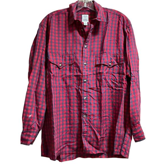 J.G. Hook Red Blue Plaid Long Sleeve Button Up Shirt - Size 8 - Picture 1 of 8